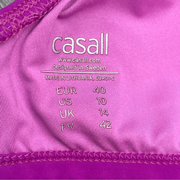 CASALL 2PC Bikini Set Size 10 Fully Lined Flattering Magenta Pink Purple Swim - Picture 8 of 12